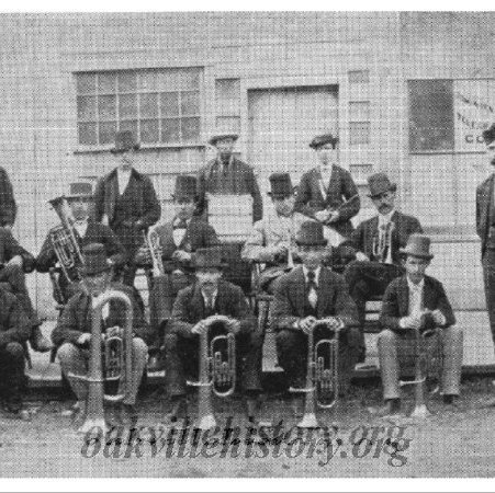 Oakville Brass Band 1867. Tom Hagaman In Centre Of Front Row.