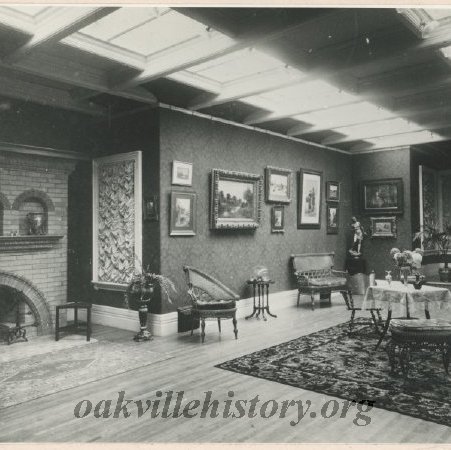 Interior - Ballroom  1900-1910.  Note alcove for band at far end