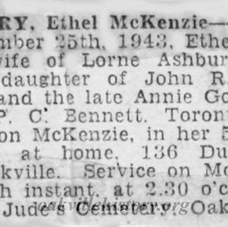 Ethel Savory McKenzie Ashbury Obituary